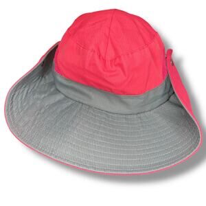 Sun Shade Pink Women's Hat Foldable Wide Brim Side Snap Beach Cruise Travel Cap